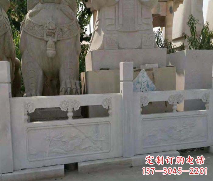 宁波寺庙景观汉白玉石浮雕栏板