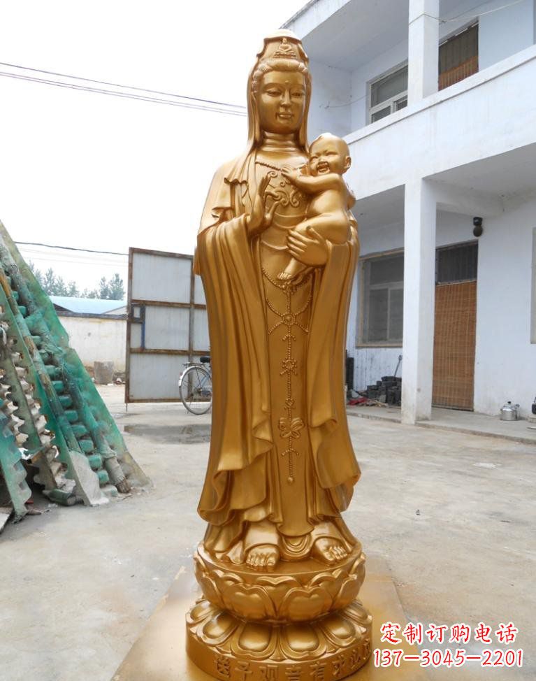 宁波寺庙立式送子观音铜雕