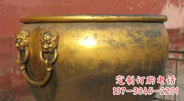宁波寺庙水缸铜雕 (2)