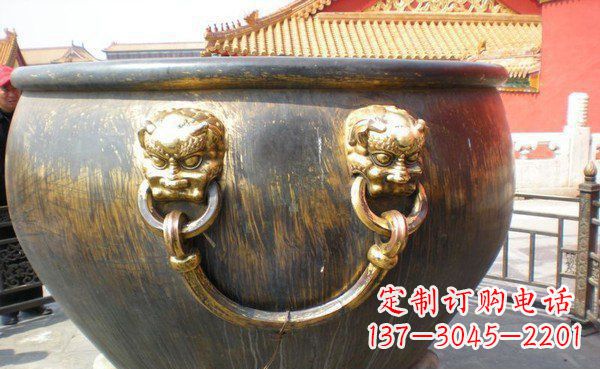 宁波寺庙水缸铜雕 (3)