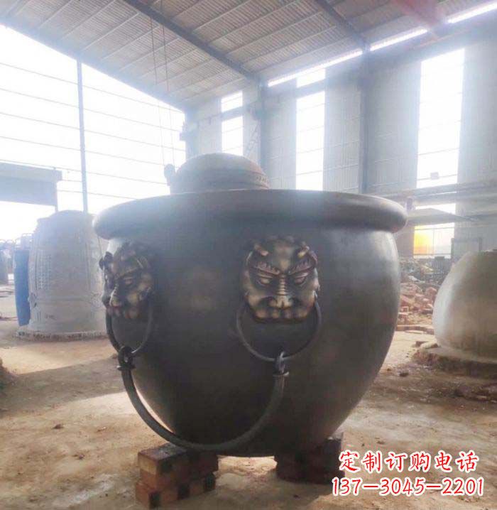 宁波寺庙水缸铜雕