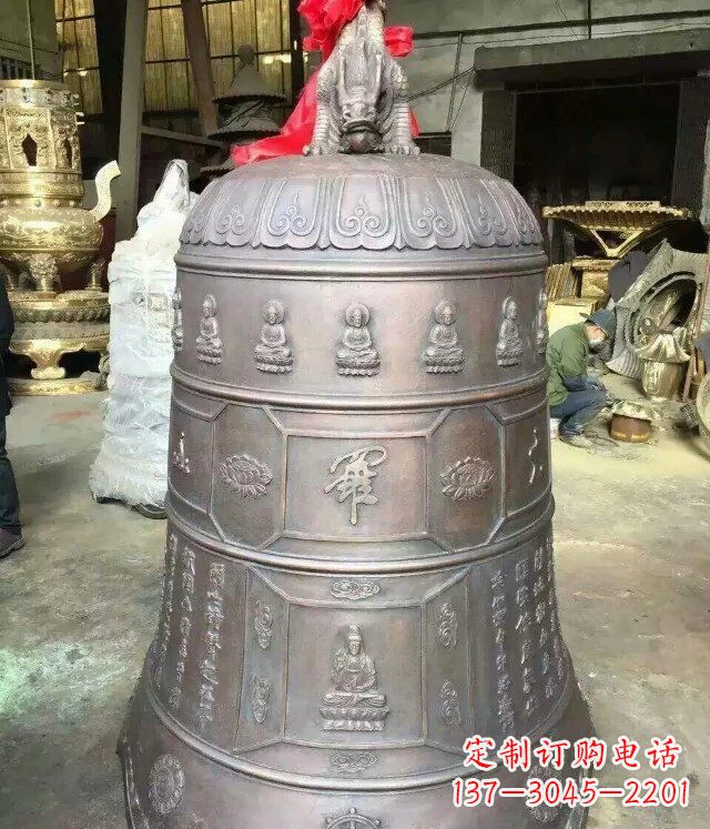 宁波寺庙铜雕钟铸铜钟雕塑