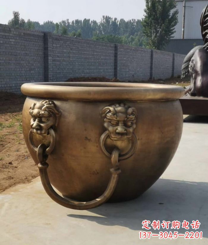 宁波寺庙铜雕水缸
