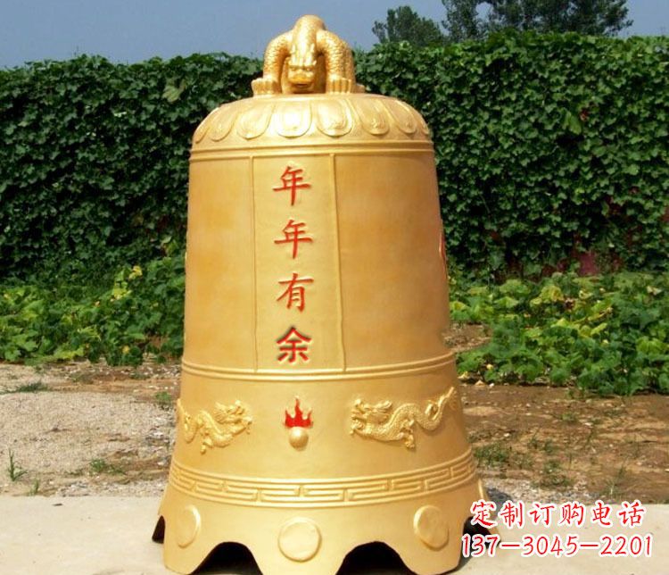 宁波寺庙铜钟雕塑 (2)