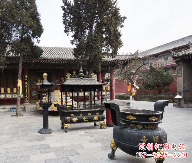宁波寺庙铜香炉铜雕