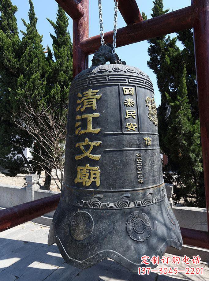 宁波寺庙铜钟雕塑 (5)