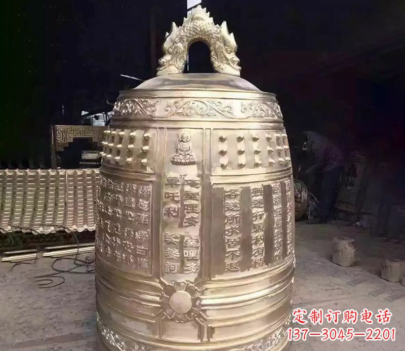 宁波寺庙铜钟雕塑 (3)