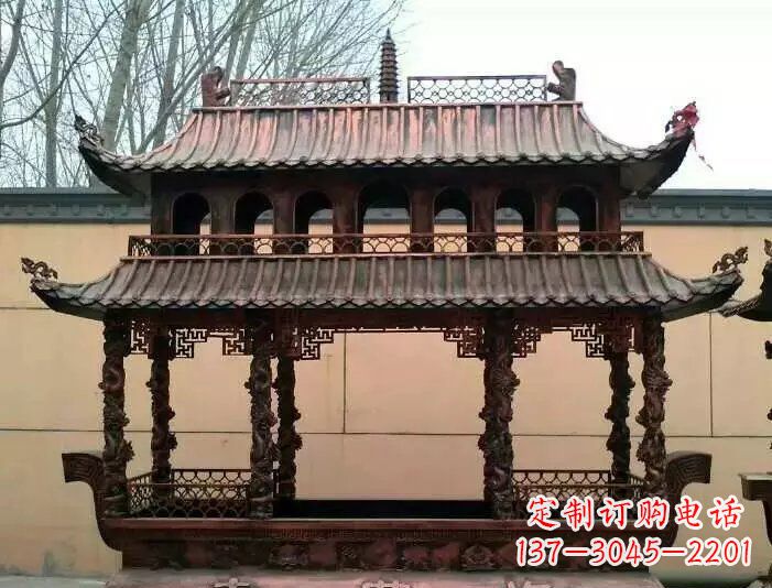 宁波寺庙香炉铜雕 (3)