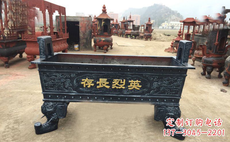 宁波寺庙香炉铜雕 (4)