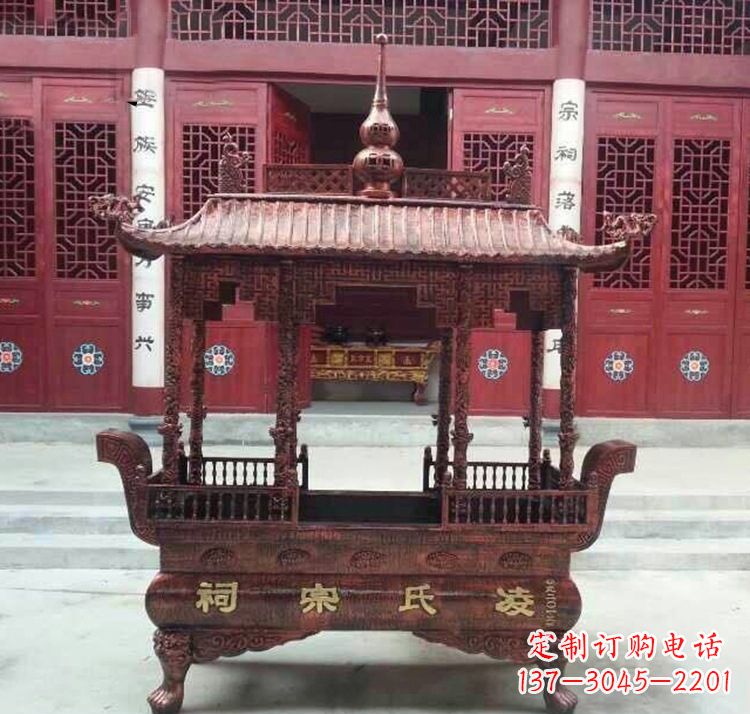 宁波寺庙香炉铜雕