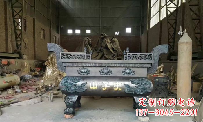 宁波寺庙香炉铜雕_2