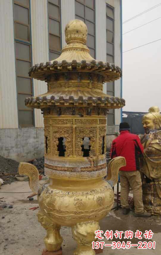 宁波寺庙香炉铜雕塑