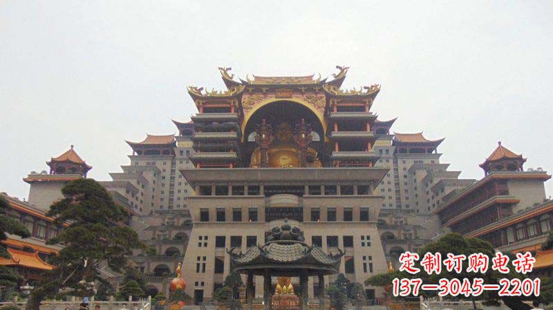 宁波寺庙圆香炉铜雕