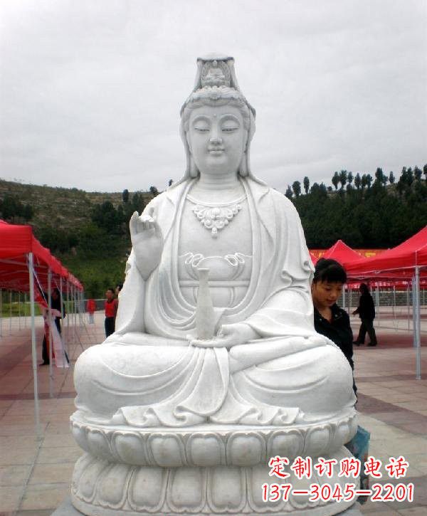 宁波寺庙坐式观音雕像