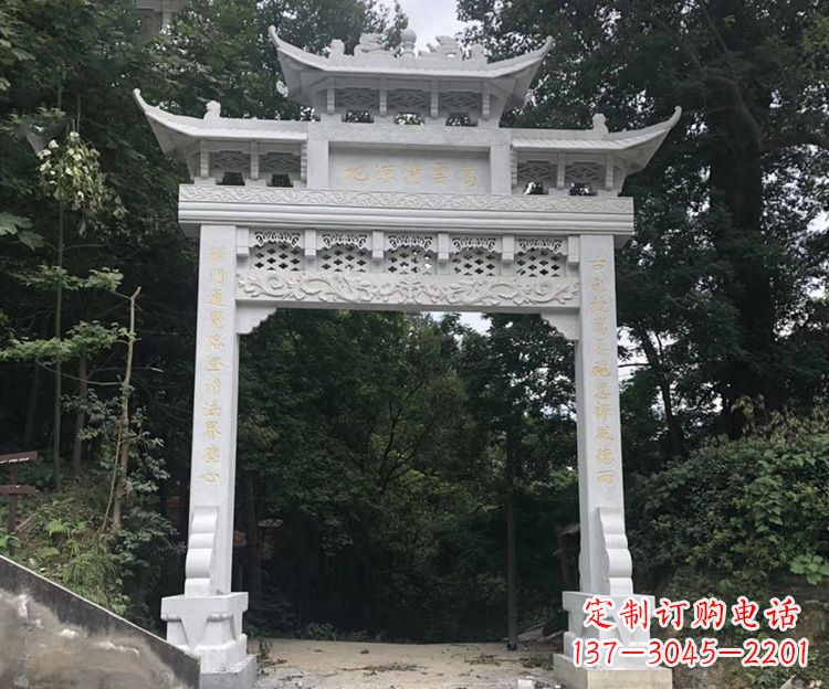 宁波寺院牌坊石雕