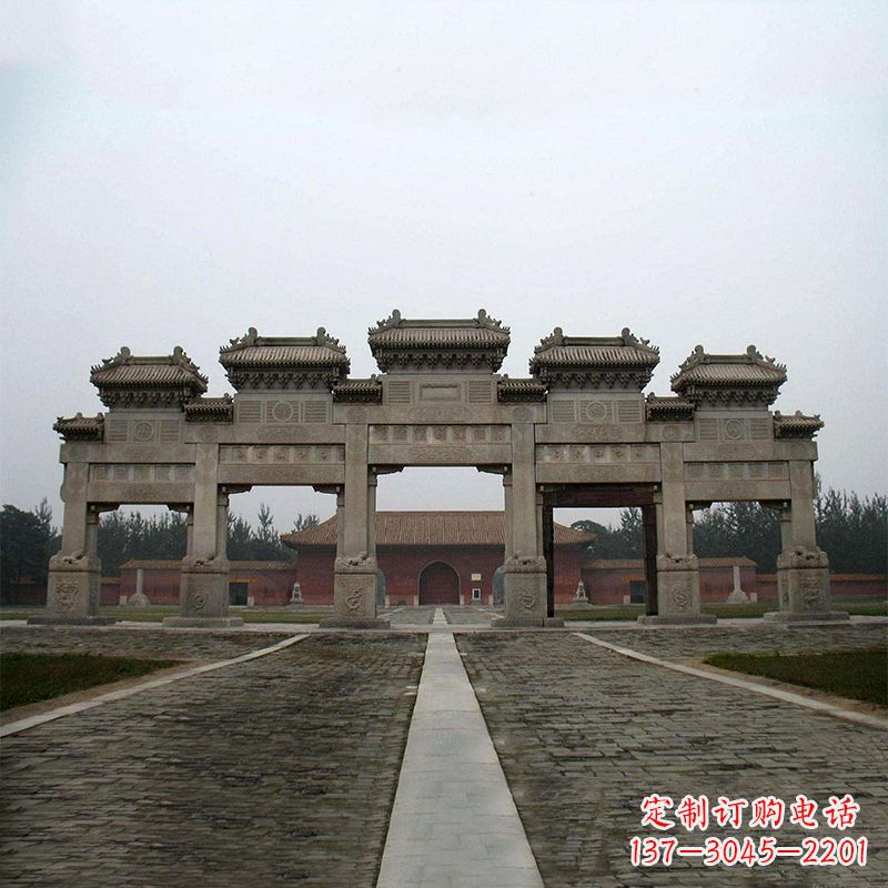宁波寺院五门石牌楼