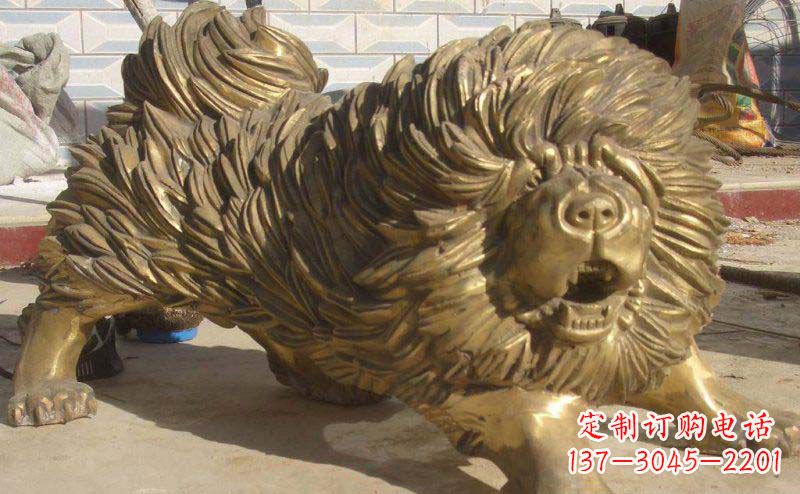 宁波松狮犬动物铜雕