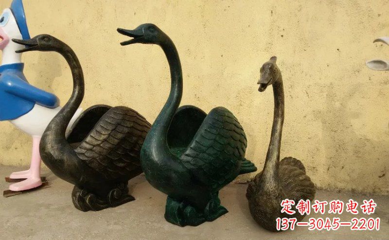 宁波天鹅动物铜雕 (3)