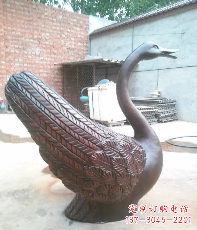 宁波天鹅公园天王动物铜雕