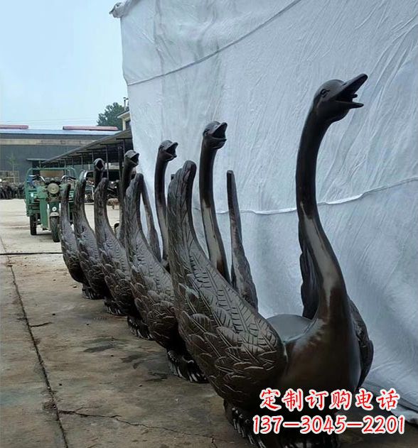宁波天鹅喷泉铜雕,园林喷泉水景流水组件