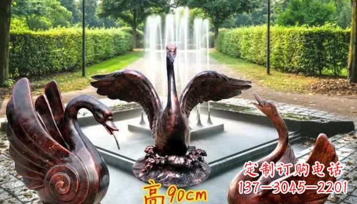 宁波天鹅喷泉铜雕塑