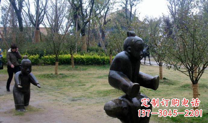 宁波跳山羊公园人物铜雕