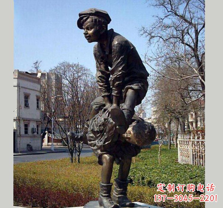 宁波跳山羊人物铜雕