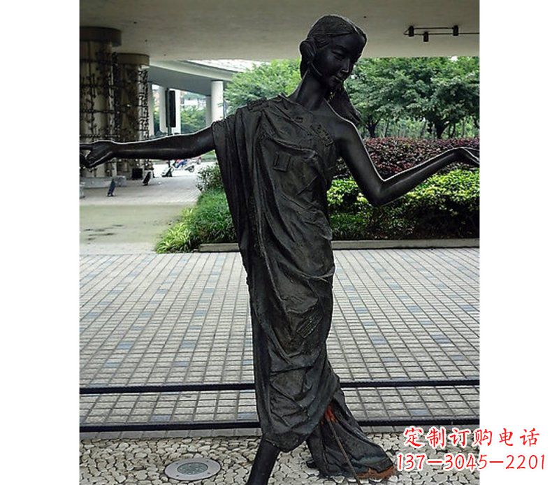 宁波跳舞的女孩街边景观铜雕