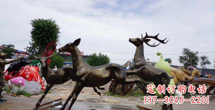 宁波跳跃的小鹿铜雕