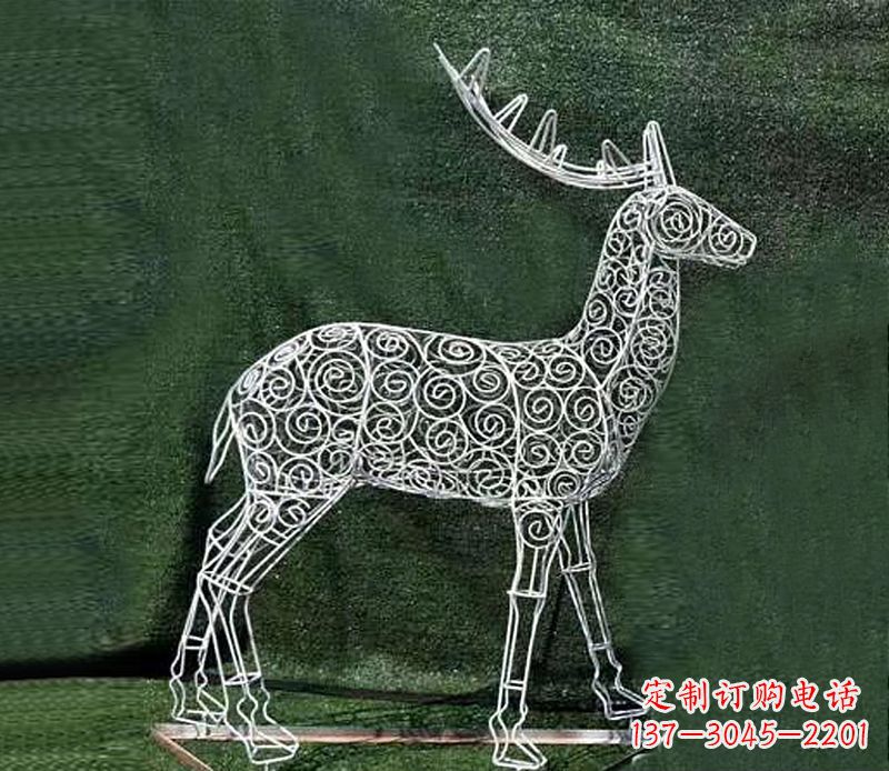 宁波铁艺不锈钢镂空梅花鹿雕塑
