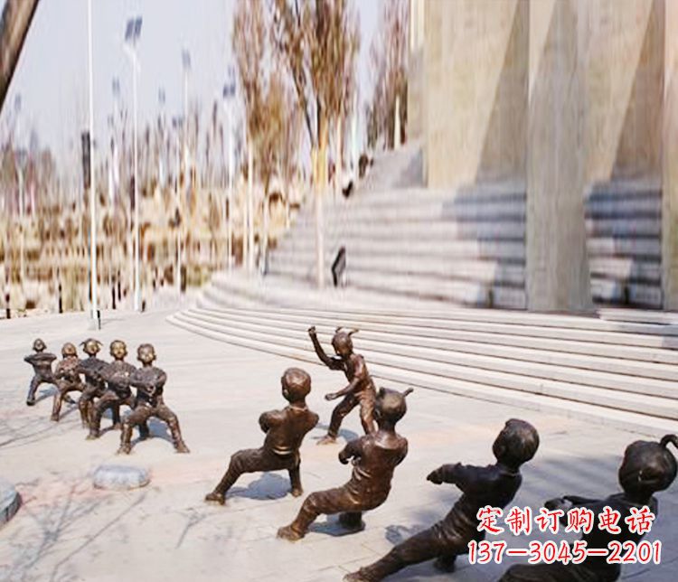 宁波铜雕拔河儿童游戏雕塑