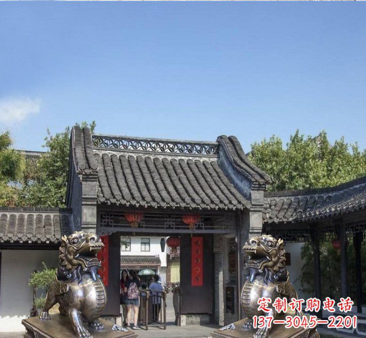 宁波铜雕北京狮子庭院动物雕塑