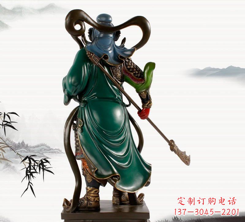 宁波铜雕彩绘武财神关公