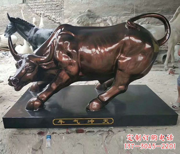 宁波铜雕城市牛气冲天