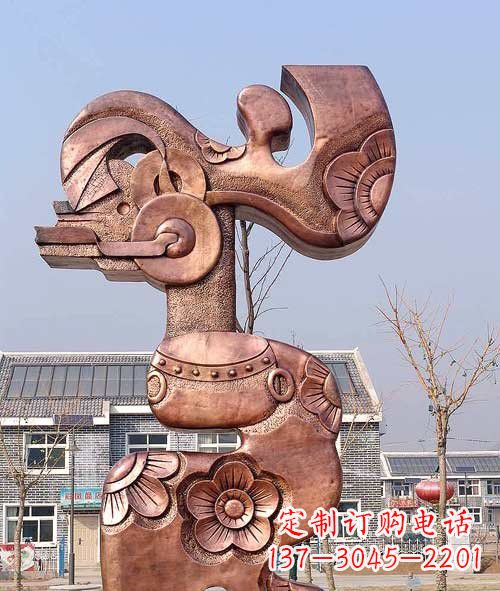 宁波铜雕抽象皮影戏人物