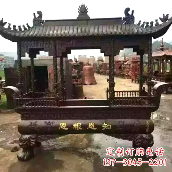 宁波铜雕纯铜香炉