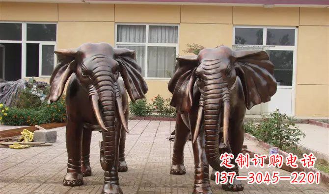 宁波铜雕大象公司门口动物雕塑