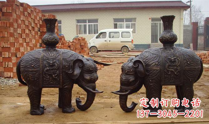 宁波铜雕大象公园动物雕塑
