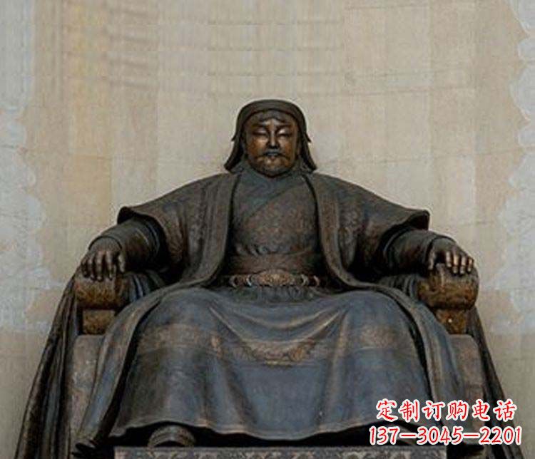 宁波铜雕大型成吉思汗雕塑