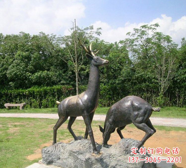 宁波铜雕动物梅花鹿