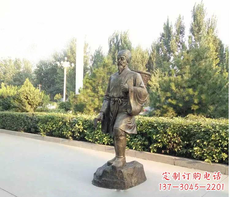 宁波铜雕古代名医李时珍雕塑