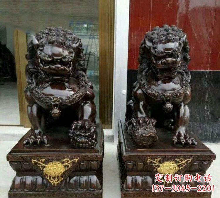 宁波铜雕故宫狮子
