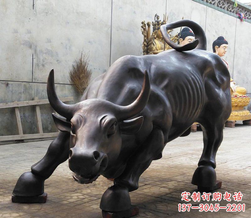 宁波铜雕广场华尔街动物牛 (2)