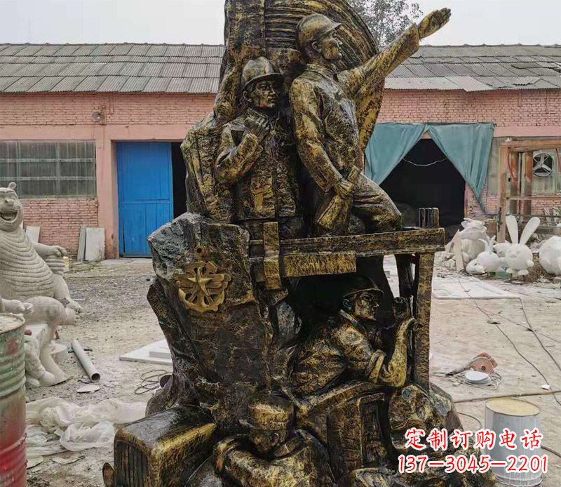 宁波铜雕广场解放战士雕塑