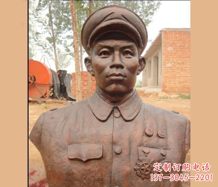 宁波铜雕广场军人胸像雕塑