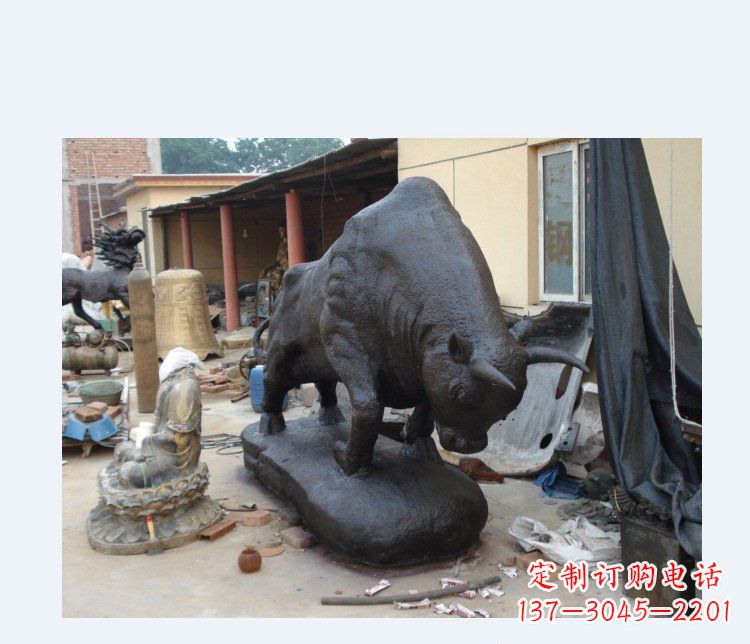 宁波铜雕广场水牛动物雕塑