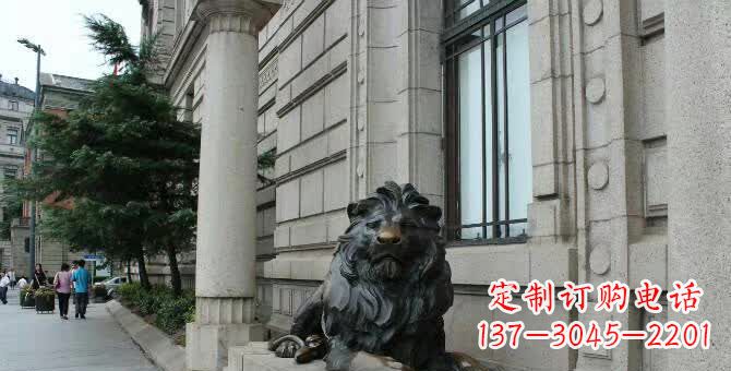宁波铜雕跪姿狮子