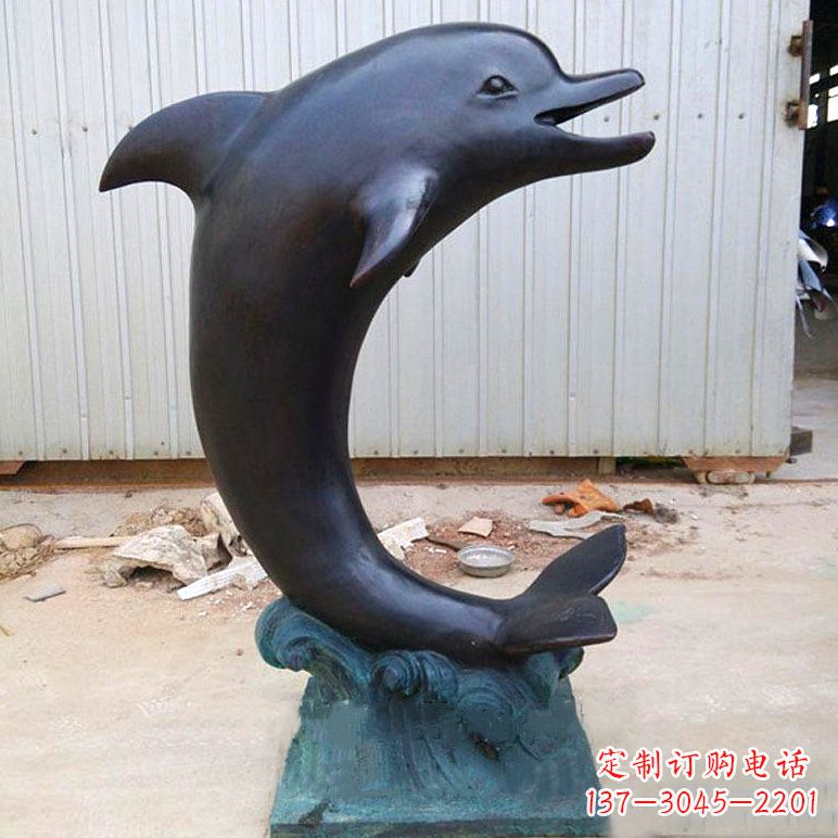 宁波铜雕海豚雕塑