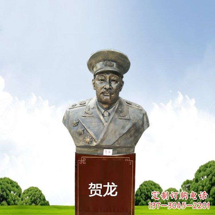 宁波铜雕贺龙头像