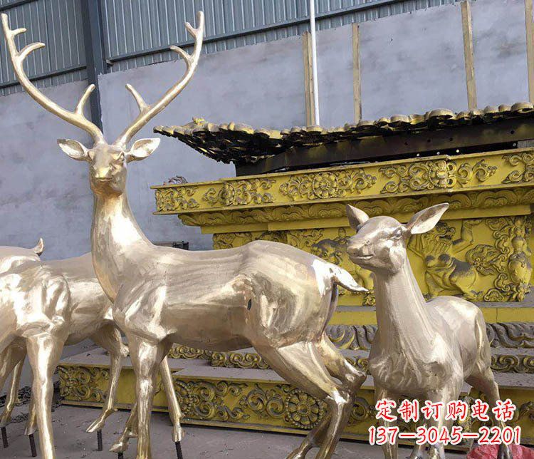 宁波铜雕户外动物小鹿雕塑